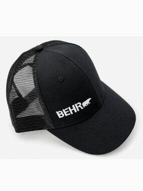 Behr Trucker Hat Black Mesh Snapback Baseball Cap Adjustable Adult NEW